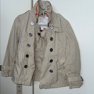 Burberry Tan Double-Breasted Jacket Girls